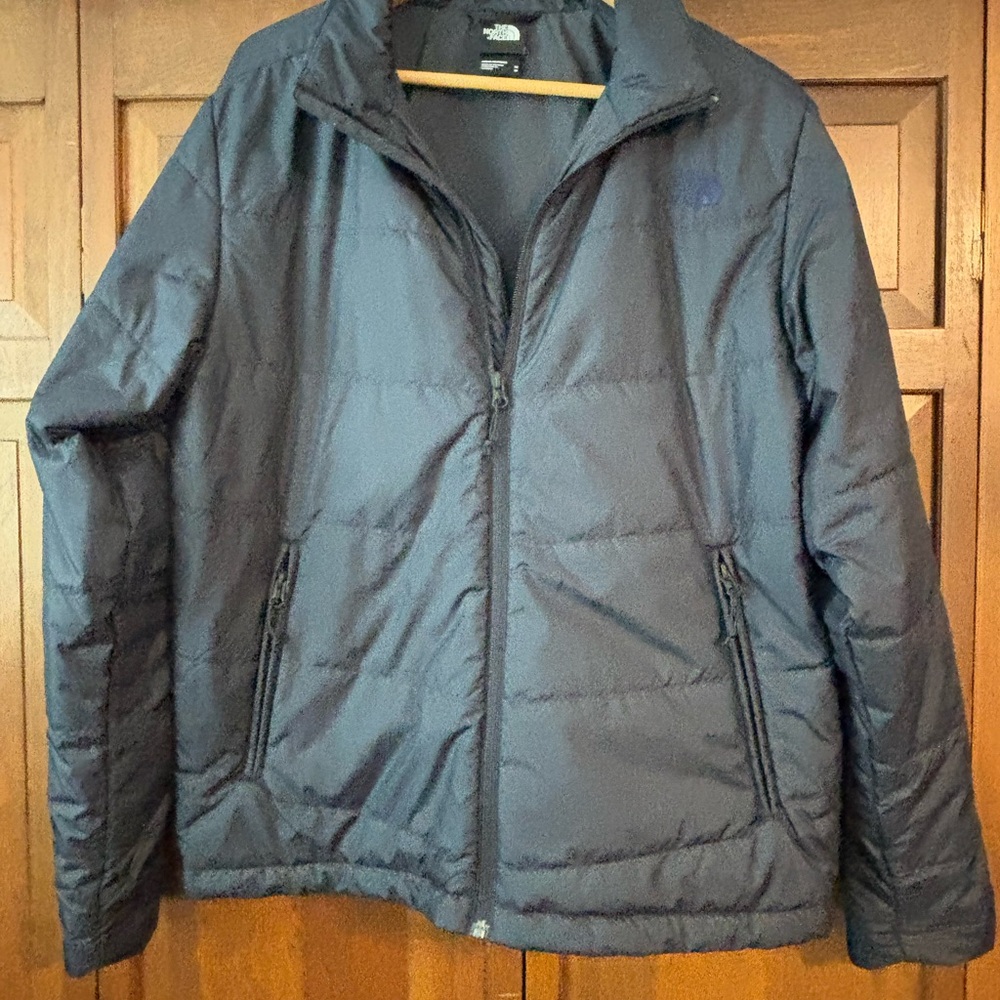 North Face blue puffer jacket